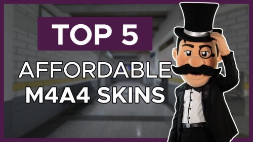 Thumbnail for SkinBaron blog article on the best, cheap M4A4 skins. Picture shows the SkinBaron and a text saying "Top5 affordable M4A4 Skins".