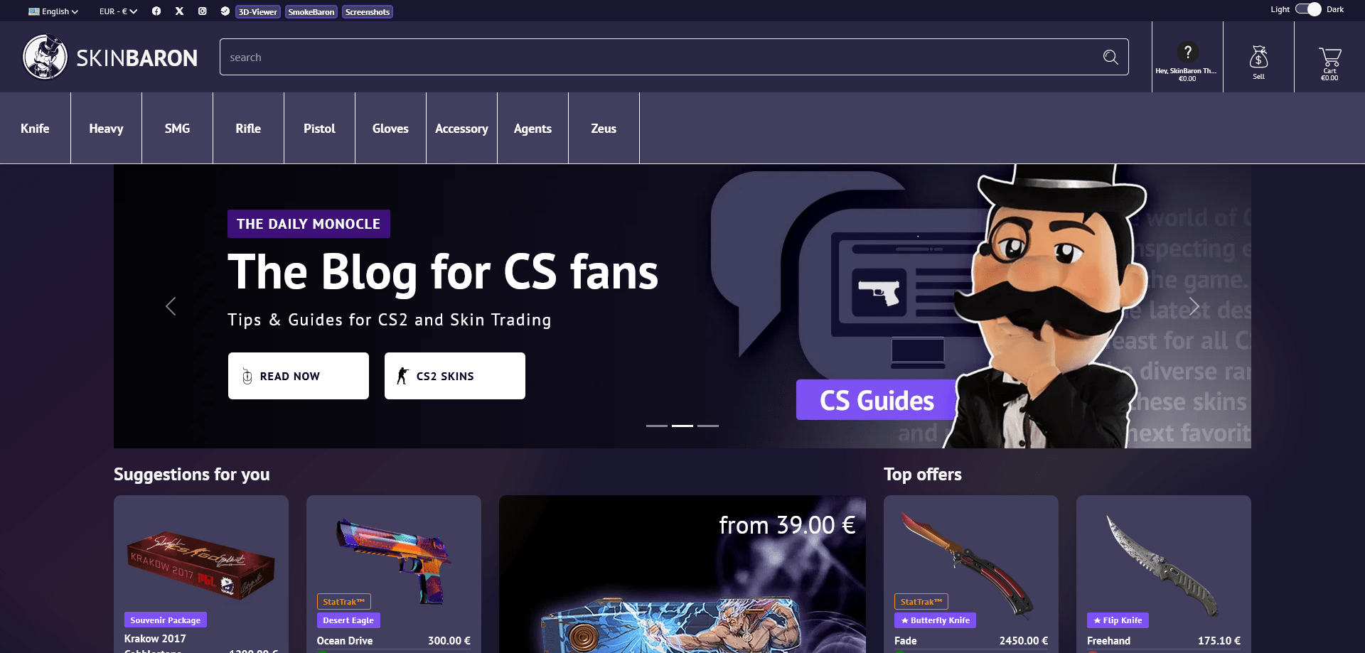 SkinBaron Marketplace Screenshot - How to sell CS2 skins