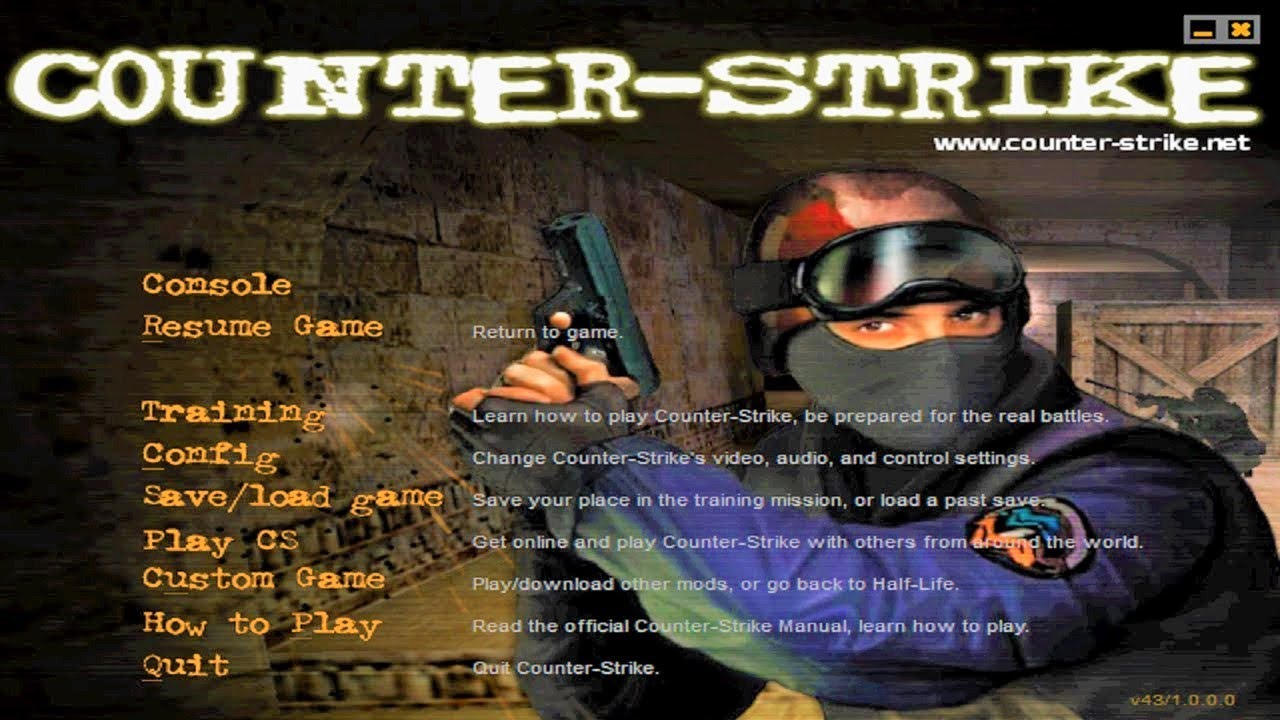 Counter-Strike 1.0 main menu