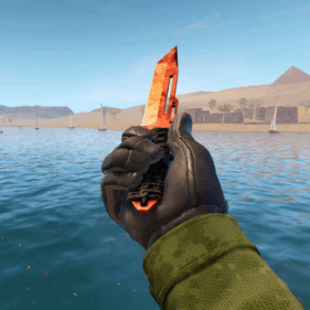 Paracord Knife Doppler Ruby